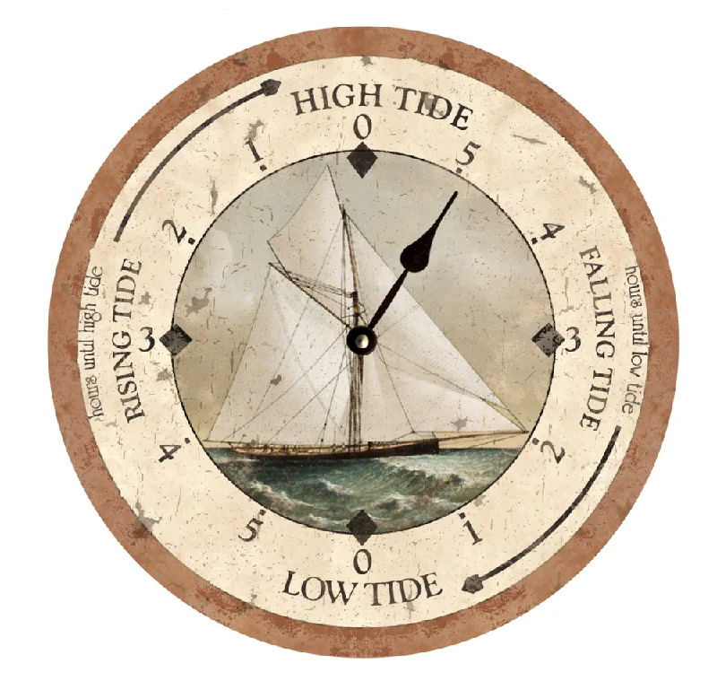 Small copper wall art-Tidal Clock- Sailboat Tide Clock