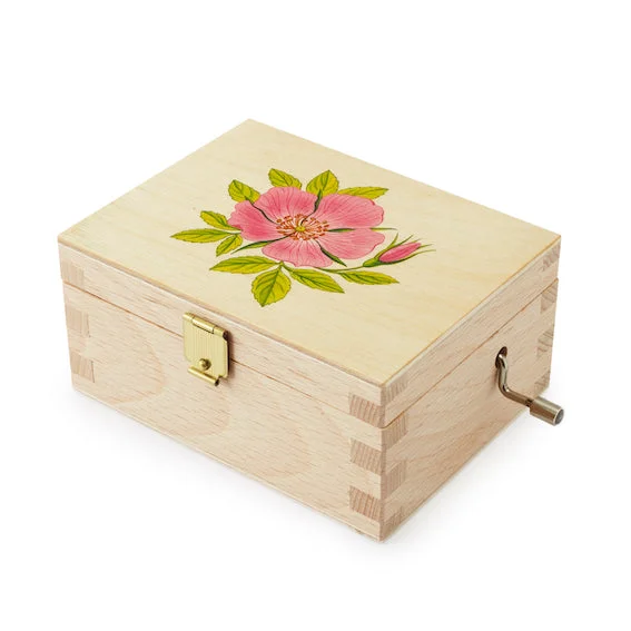 Rustic oak wall art-Atelier Fischer Musical Jewelry Box · Wild Rose