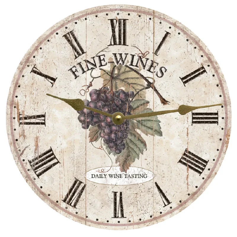 Small copper wall hook-Wine Clock- Wine Tasting Clock