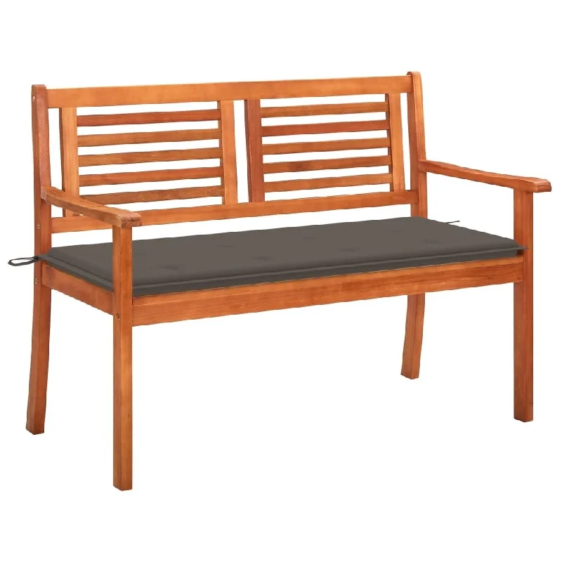 Small copper wall art-2-Seater Patio Bench with Cushion 44.1" Solid Eucalyptus Wood