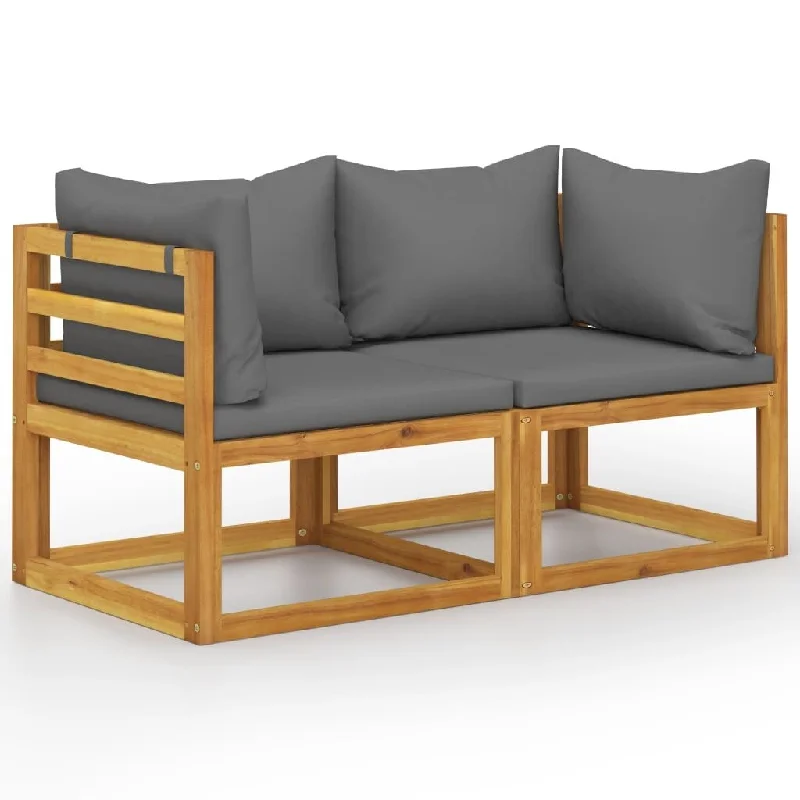 Modern brass wall tapestry-2-seater Patio Bench with Dark Gray Cushions