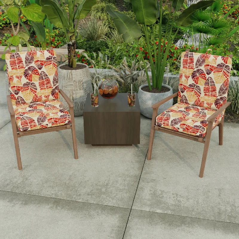 Unique mid-century wall shelf-21" x 44" Outdoor Chair Cushion with Ties and Loop - 44'' L x 21'' W x 3.5'' H