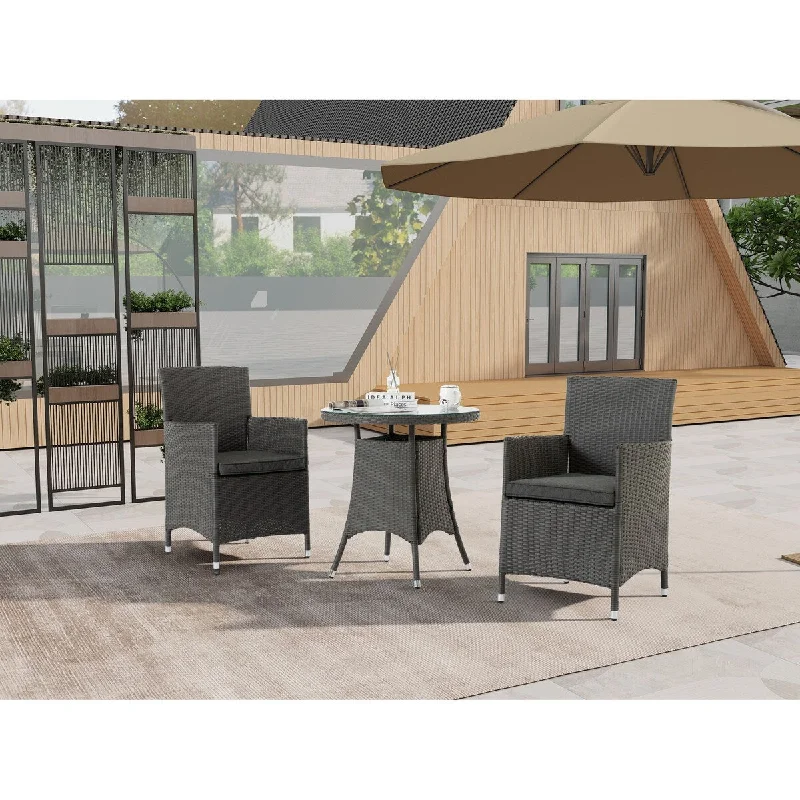 Rustic oak wall art-3 Piece Patio Outdoor Dining Set with Chairs and Cushions,Umbrella Cutout