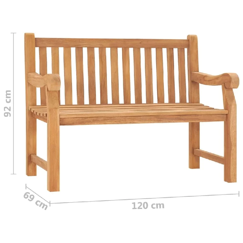 Large geometric wall art-Garden Bench with Cushion 47.2" Solid Teak Wood