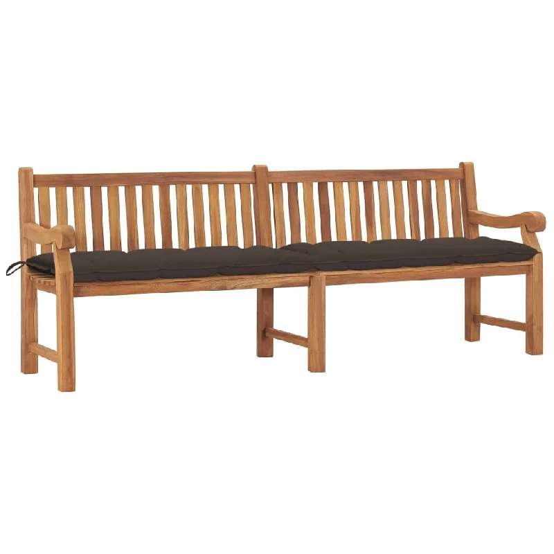 Rustic pine wall plaque-Garden Bench with Cushion 94.5" Solid Teak Wood