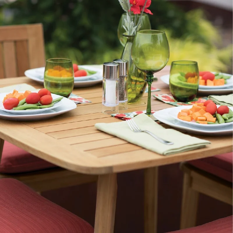 Handmade bamboo shelf ornament-Oxford Garden Islay 5-piece 36-inch Square Bar Set - Dupione Papaya Cushion