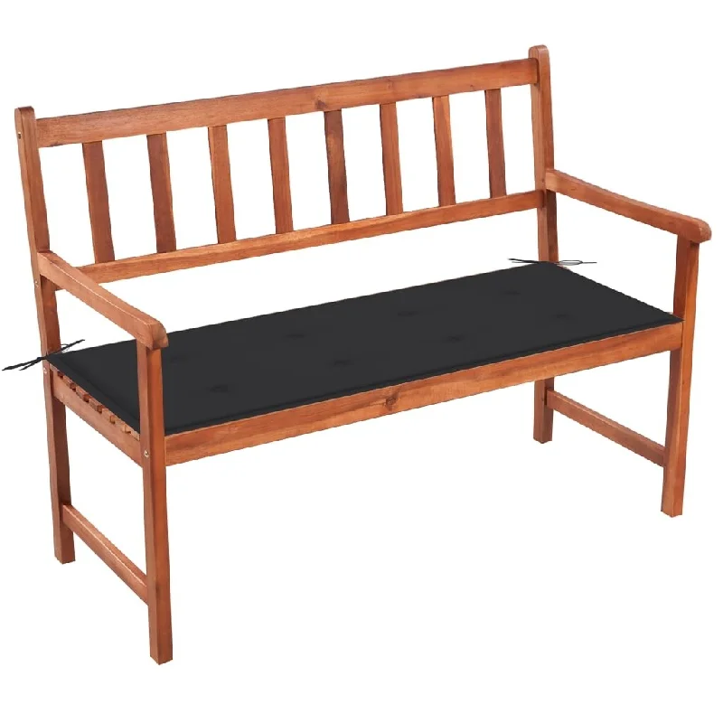 Small copper table figurine-Patio Bench with Cushion 47.2" Solid Acacia Wood