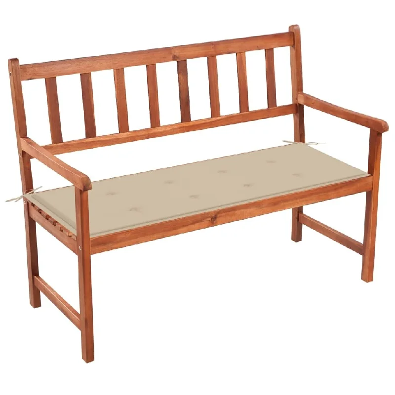 Contemporary matte wall art-Patio Bench with Cushion 47.2" Solid Acacia Wood