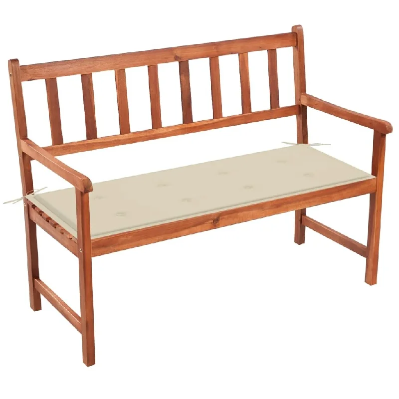 Elegant linen wall hanging-Patio Bench with Cushion 47.2" Solid Acacia Wood