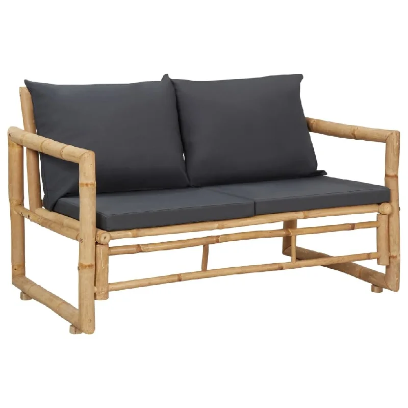 Handmade bamboo wall vase-Patio Bench with Cushions 45.3" Bamboo