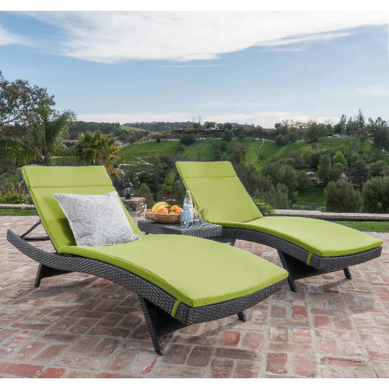 Grey Wicker With Bright Green Cushion