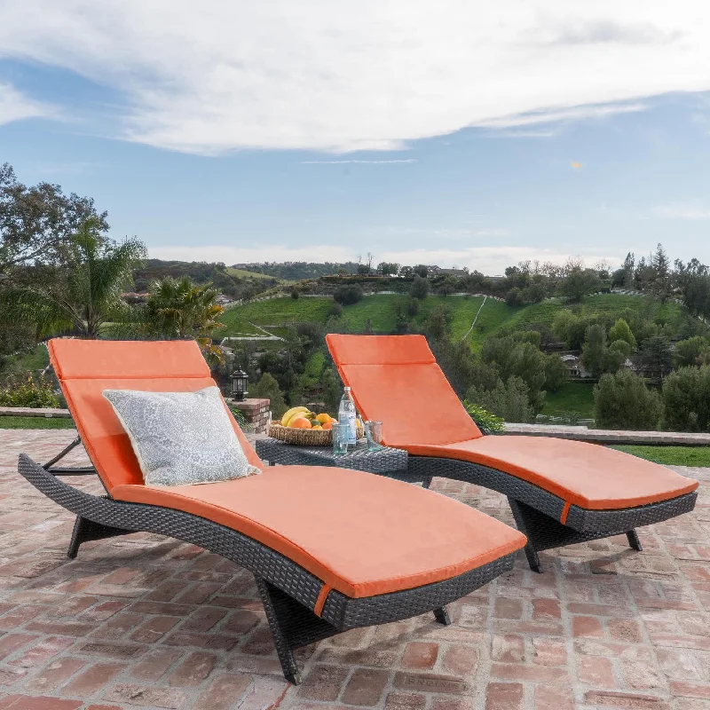 Grey Wicker With Orange Cushion