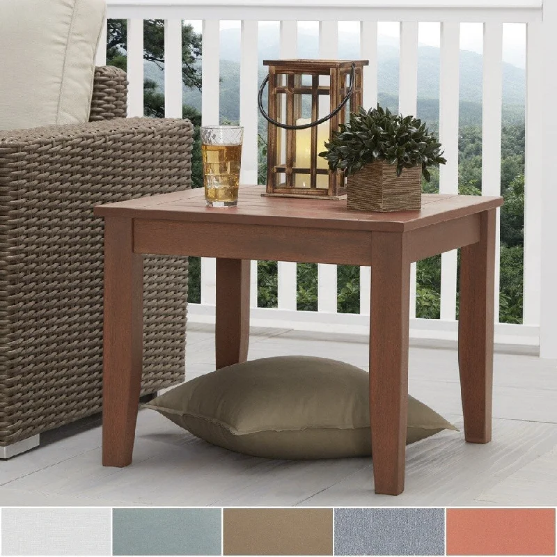 Rustic cedar wall tapestry-Yasawa Wood Patio Cushioned Accent Ottoman Side Table - Brown iNSPIRE Q Oasis