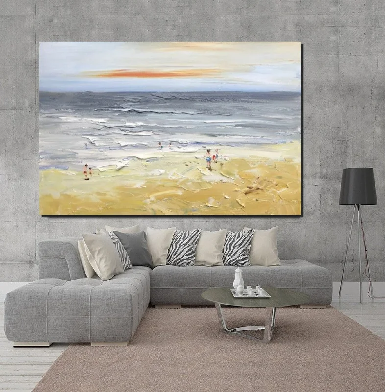 Elegant rattan wall basket-Acrylic Paintings for Living Room, Landscape Canvas Paintings, Abstract Landscape Paintings, Seashore Painting, Beach paintings, Heavy Texture Canvas Art