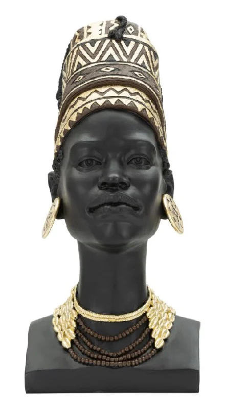 Small copper candle lantern-African Female Head Statue (Modern Decoration)