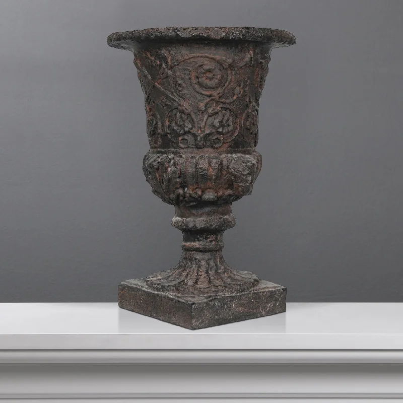 Elegant velvet wall vase-Aged Black Urn