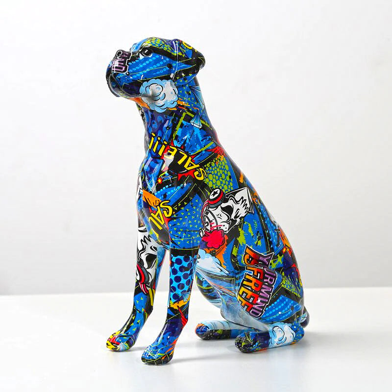 Handmade bamboo wall art-ArtZ® Boxer Nordic Painted Statue