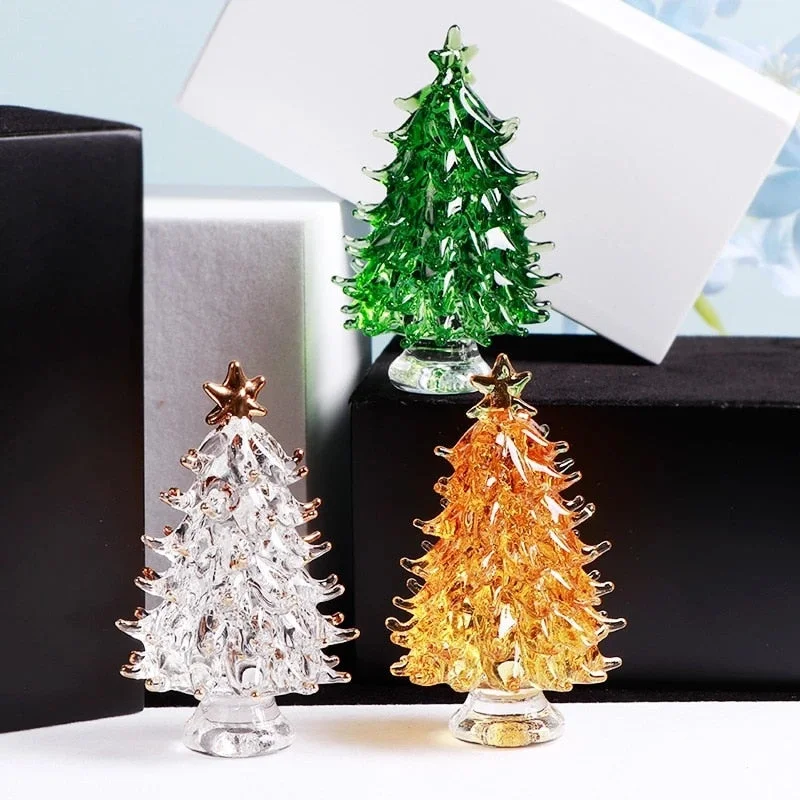 Rustic cedar wall shelf-ArtZ® Crystal Christmas Tree Figurine