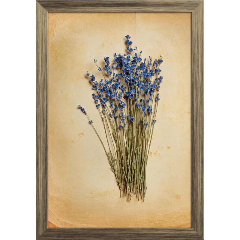 Contemporary ceramic wall mirror-ArtzFolio Bouquet Of Dried Lavender On Old Paper Paper Poster Frame | Top Acrylic Glass