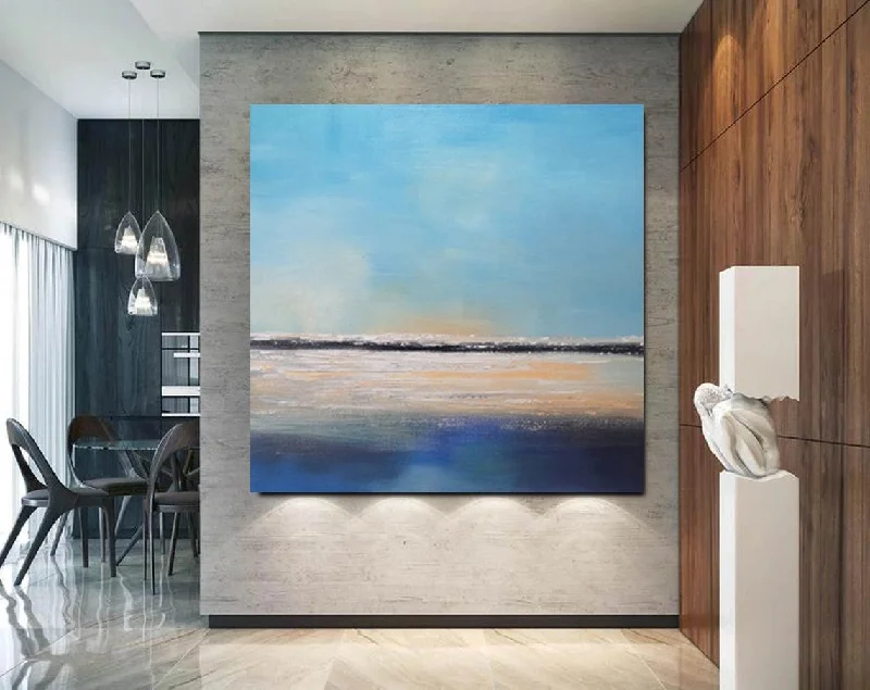 Modern steel photo frame-Bedroom Wall Painting, Original Landscape Paintings, Large Paintings for Living Room, Hand Painted Acrylic Painting, Seascape Canvas Paintings