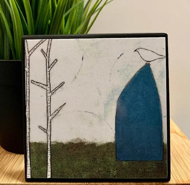 Minimalist gray wall vase-Birdhouse Plaque