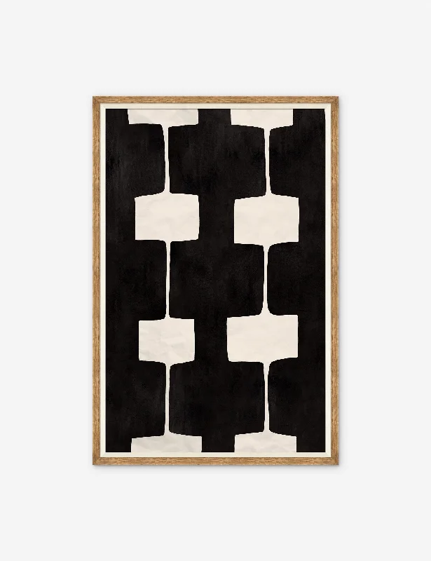 Elegant velvet table runner-Black and White Abstract 4 Print by Paule Marrot