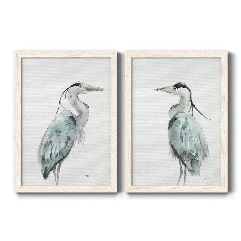 Minimalist white photo frame-BLUE HERON I-Premium Framed Print - Ready to Hang