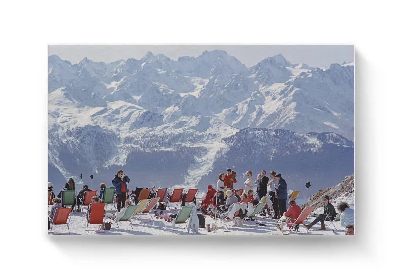 Large geometric wall art-Canvas Wall Art - Ski Party: Small