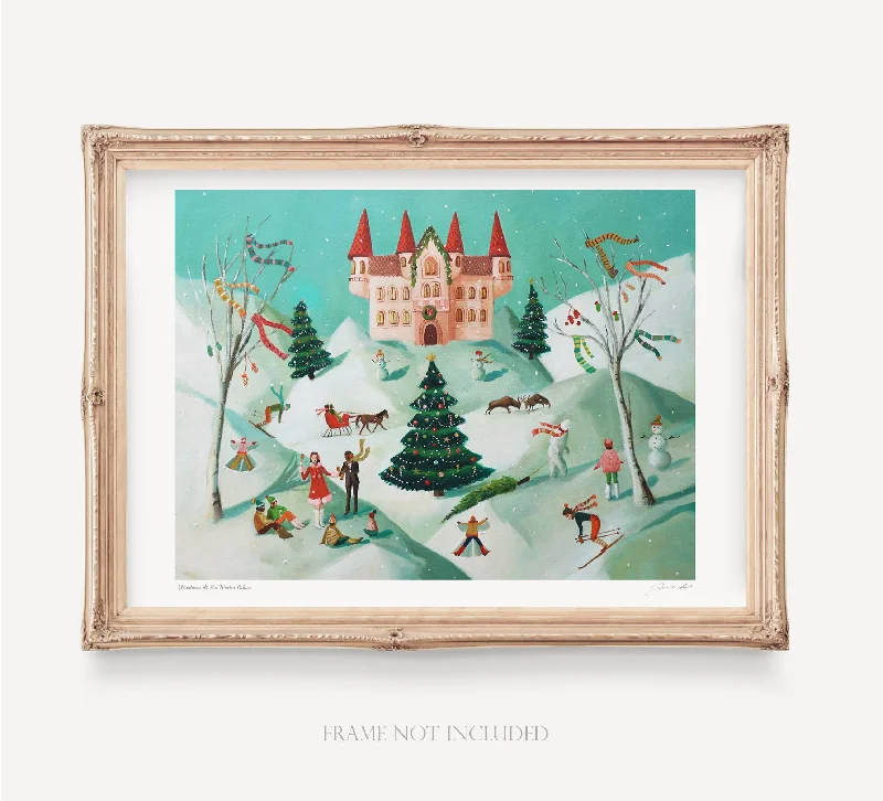 Handcrafted wooden bowl set-Christmas At The Winter Palace Art Print- 12"x16"