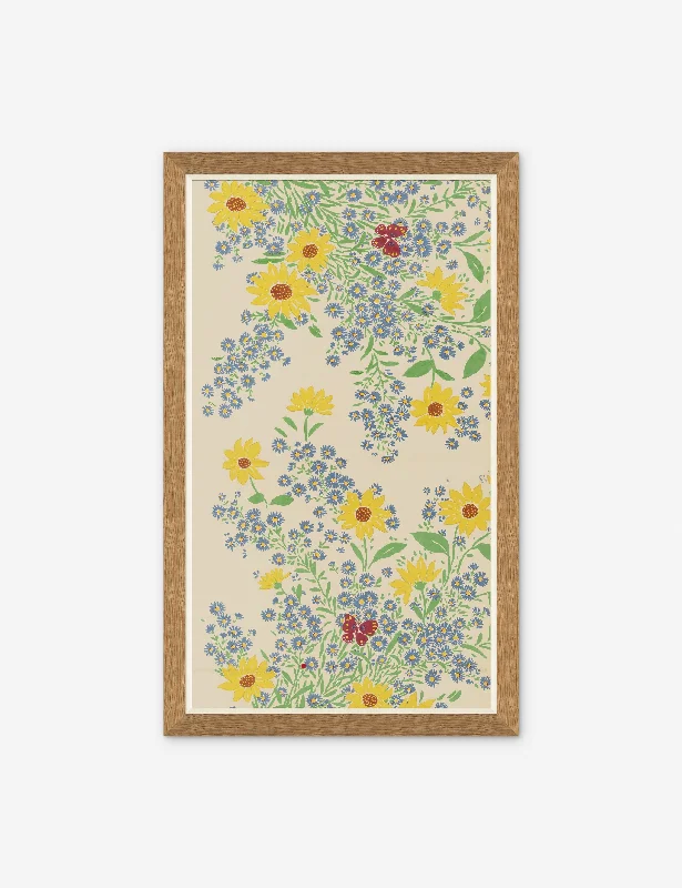 Minimalist gray shelf unit-Fleurs Vertes Jaunes Print by Paule Marrot