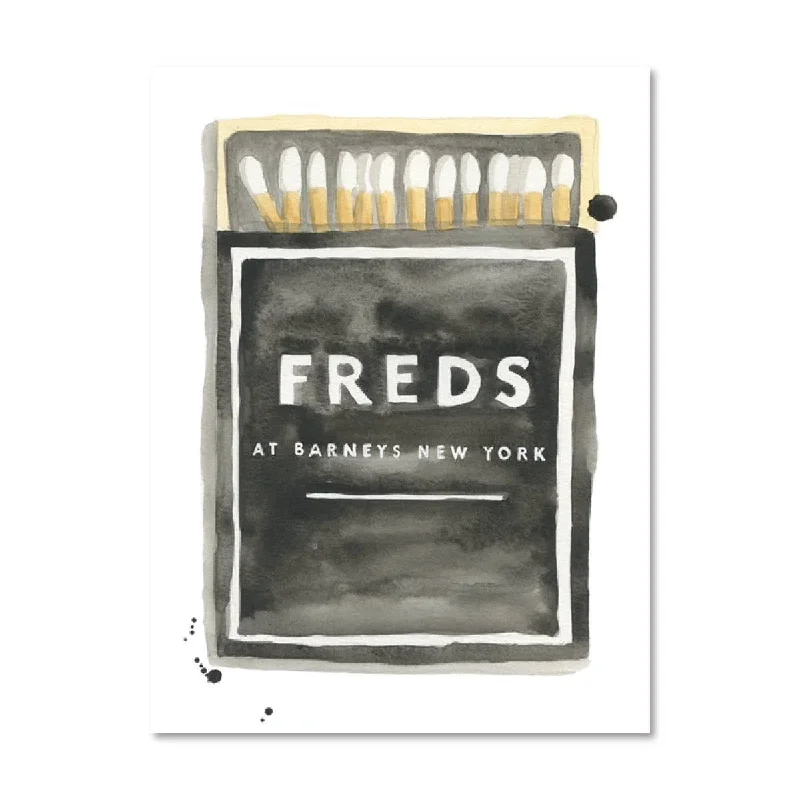 Minimalist beige table mat-Freds at Barneys NY Matchbook Watercolor Print