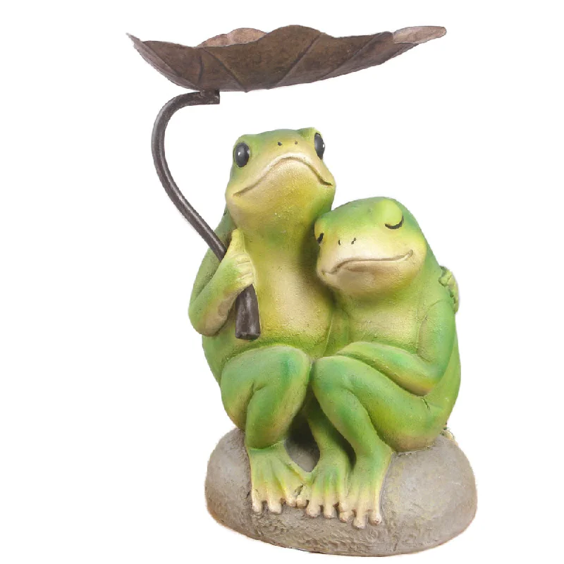 Modern brass wall shelf-Frog Couple Under Umbrella