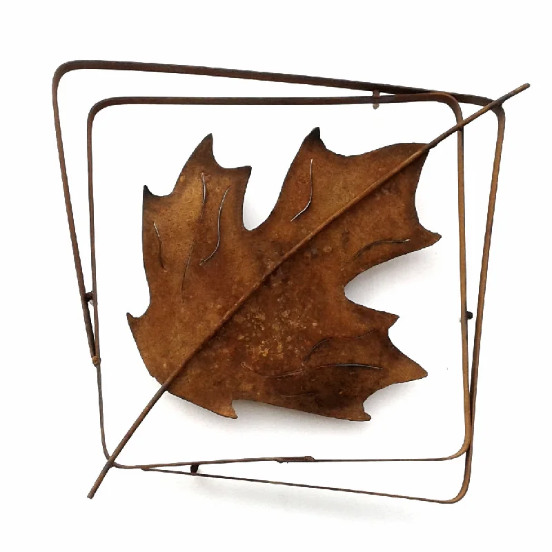 Modern brass wall plaque-Leaf Frame