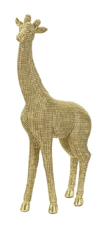 Handcrafted jute wall art-Gold Giraffe Sculpture (Modern Decoration)