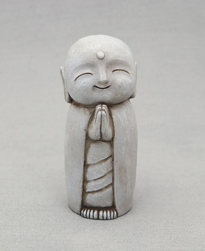 Large floral canvas print-Grey Stone Finish Healing Jizo Statue, 5 Inches