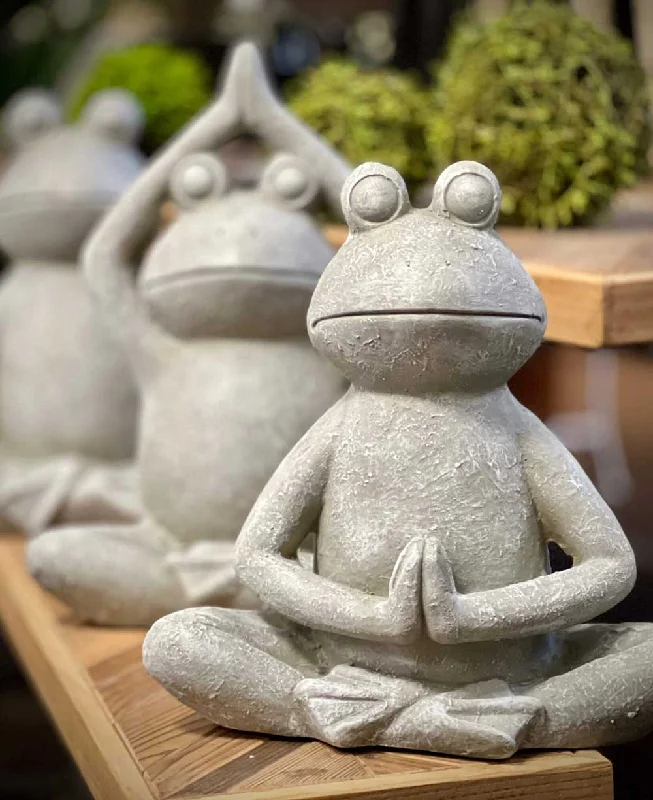 Unique industrial wall shelf-Karma Frog Yoga Statues, Sold Individually Or Set