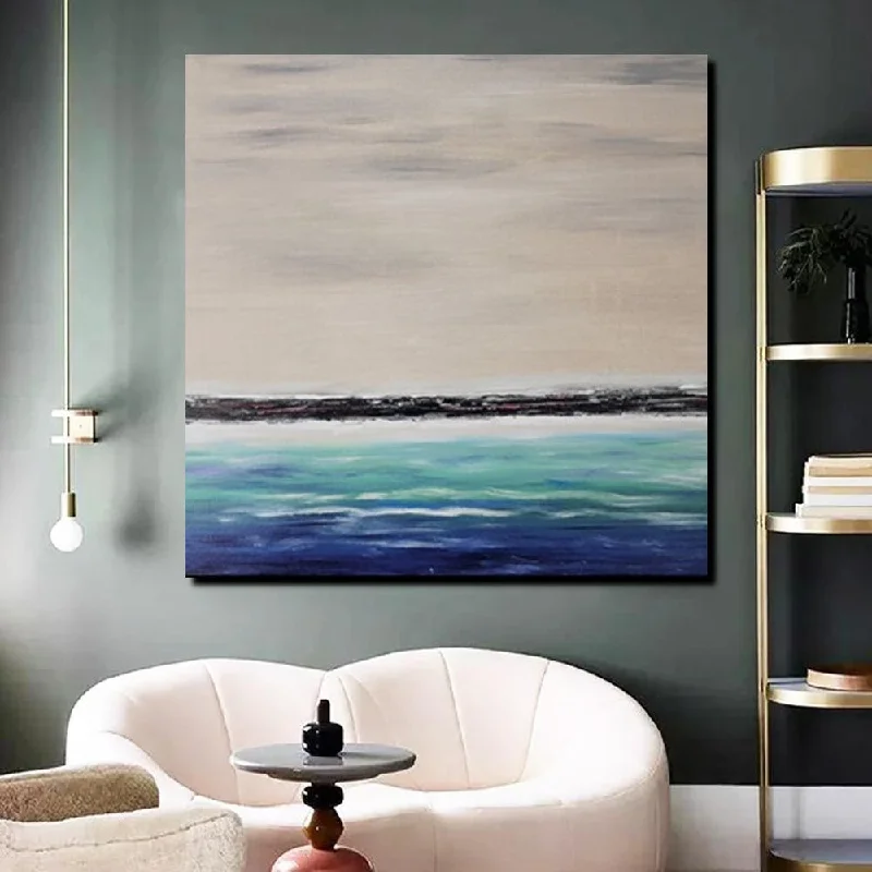 Modern acrylic wall hook-Living Room Wall Art Painting, Original Landscape Paintings, Large Paintings for Sale, Simple Abstract Paintings, Seascape Acrylic Paintings