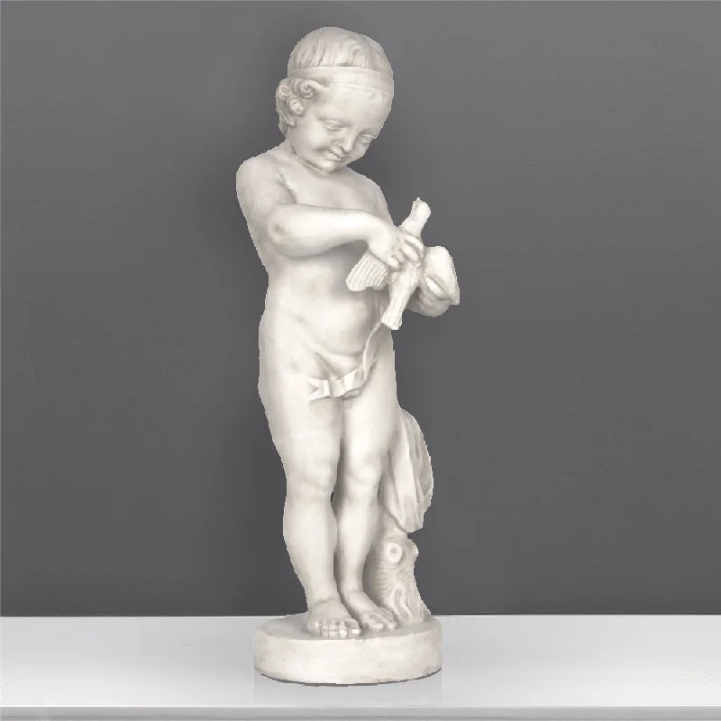 Contemporary glass wall tile-Neoclassical Boy Garden Statue (Medium)