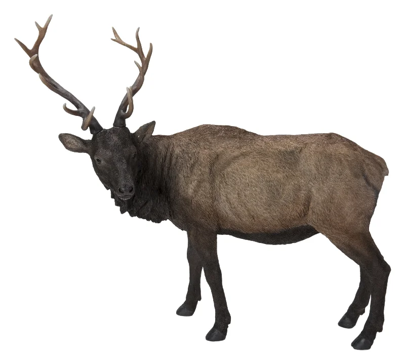 Minimalist beige wall shelf-North American Elk Statue