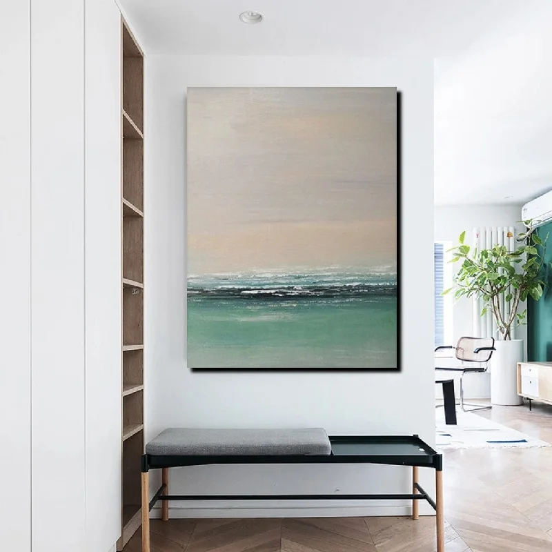 Contemporary glass wall shelf-Original Landscape Painting, Seascape Canvas Painting, Living Room Wall Art Painting, Hand Painted Artwork, Large Original Paintings