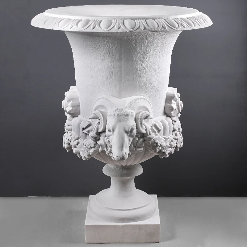 Elegant velvet table lamp-Outdoor Urn Planter with Ram