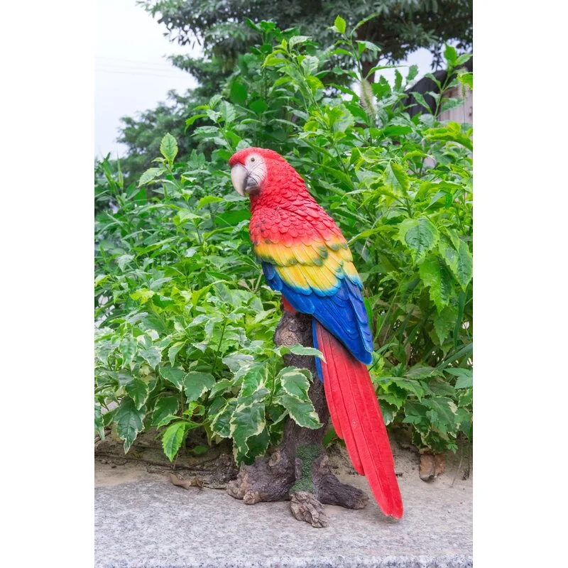 Contemporary glass wall art-Parrot On Branch