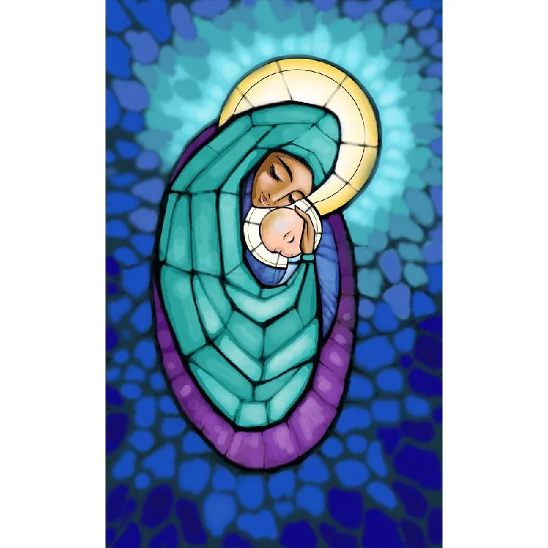 Unique mid-century wall sign-Pitaara Box Madonna With Infant Jesus In Her Arm Canvas Painting Synthetic Frame