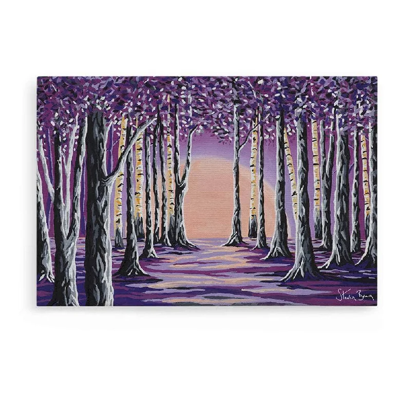 Unique industrial wall plaque-Purple Forest - Canvas Prints