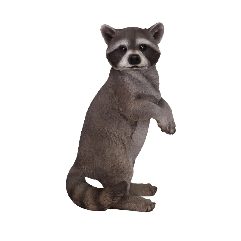 Small rattan wall shelf-Racoon Standing Statue