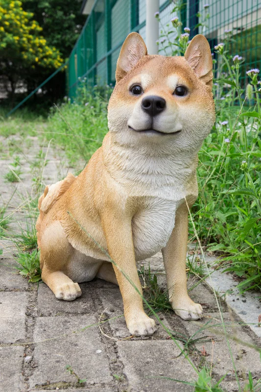 Handmade wooden wall shelf-Shiba Inu Sitting Statue