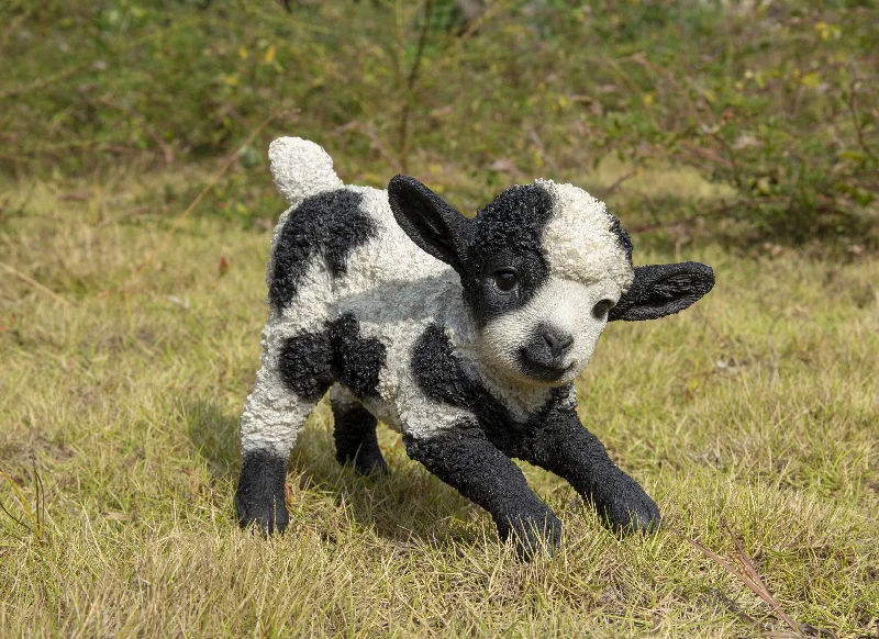 Elegant silk wall shelf-Small Black & White Baby Lamb Playing