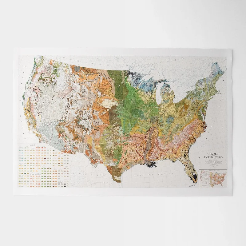 Contemporary ceramic wall tapestry-Soil Survey Map Print