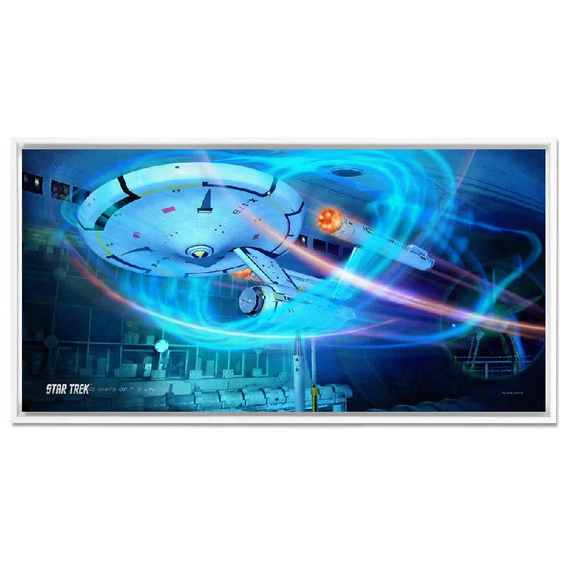 Elegant silk flower arrangement-Star Trek: Enterprise Ships of the Line Wind Tunnel Floating Frame Wrapped Canvas