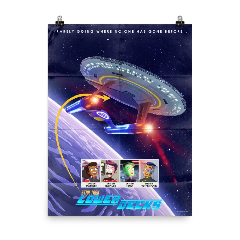 Handcrafted jute wall art-Star Trek: Lower Decks Cerritos Key Art Premium Satin Poster